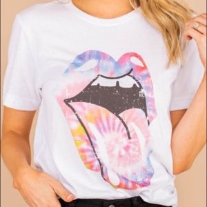*Host Pick* Tie dye Rolling Stones tongue tee